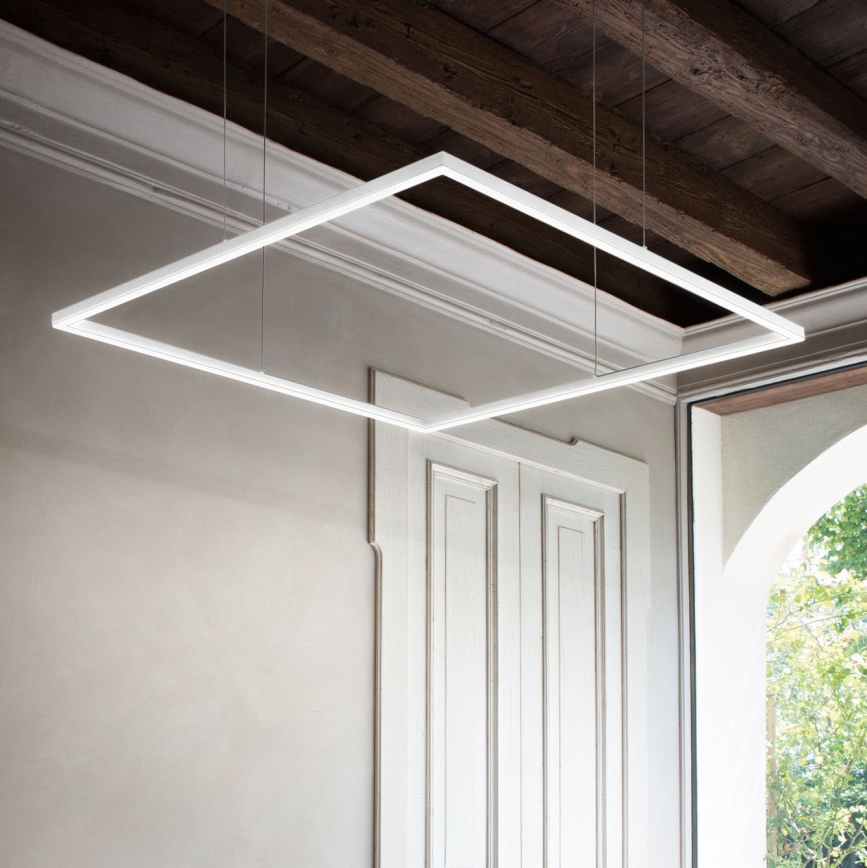 Ideal Lux - ORACLE SLIM LED cable-suspended pendant LED/53W/230V 3000K CRI 90 90x90 cm white