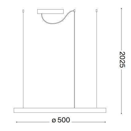 Ideal Lux - ORACLE SLIM Cable-Suspended LED Pendant LED/29W/230V 3000K CRI 90 Ø 50 cm White