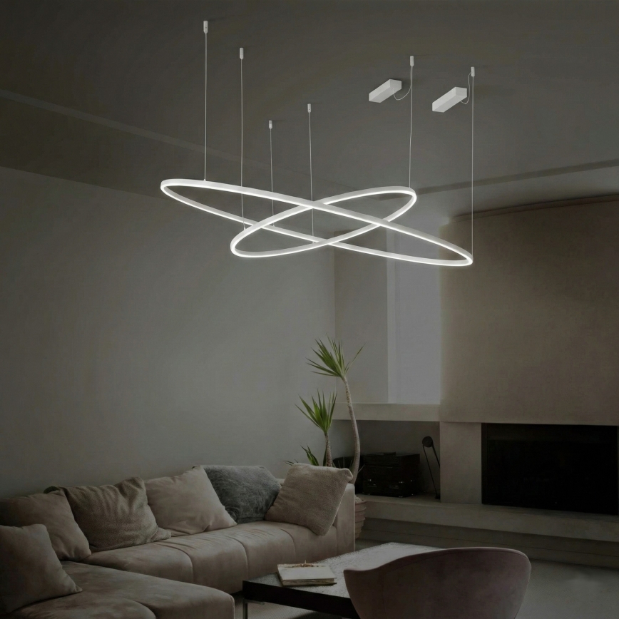 Ideal Lux - ORACLE SLIM Cable-Suspended LED Pendant LED/29W/230V 3000K CRI 90 Ø 50 cm White