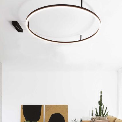 Ideal Lux - ORACLE SLIM LED Ceiling Light 29W/230V, 2700K, CRI 90, Ø 50 cm, Black