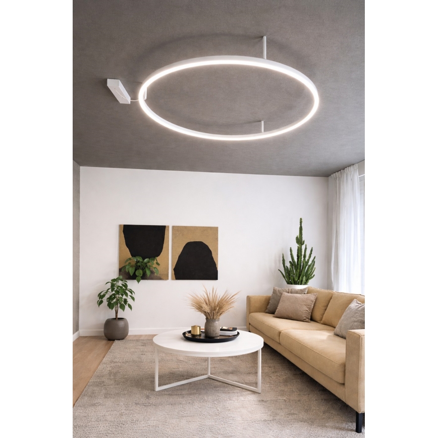 Ideal Lux - LED Ceiling Light ORACLE SLIM LED/53W/230V 3000K CRI 90 Ø 90 cm white
