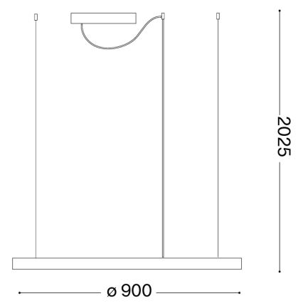 Ideal Lux - LED pendant on cable ORACLE SLIM LED/53W/230V 3000K CRI 90 Ø 90 cm gold