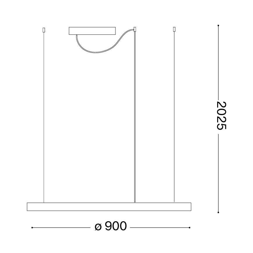Ideal Lux - LED pendant on cable ORACLE SLIM LED/53W/230V 3000K CRI 90 Ø 90 cm gold