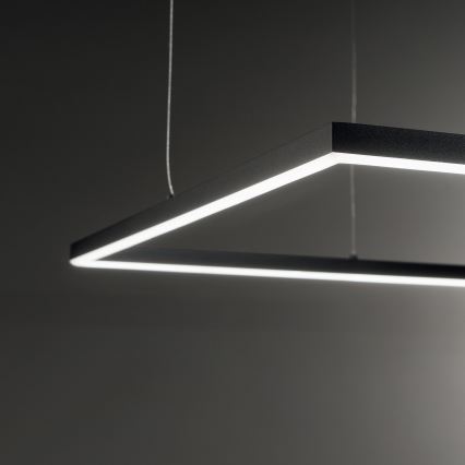 Ideal Lux - ORACLE SLIM LED Cable-Suspended Pendant, 44W, 230V, 3000K, CRI 90, 70x70 cm, black