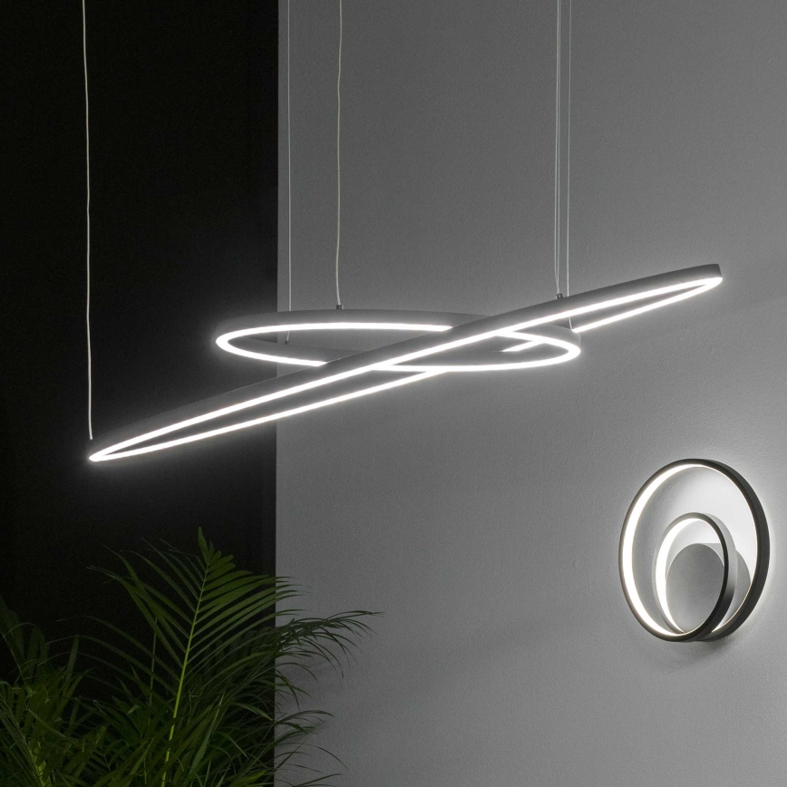 Ideal Lux - ORACLE SLIM Cable-Suspended LED Pendant LED/53W/230V 4000K CRI 90 Dia. 90 cm Black