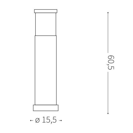 Ideal Lux - Outdoor lamp 1xE27/42W/230V 60 cm IP44 anthracite