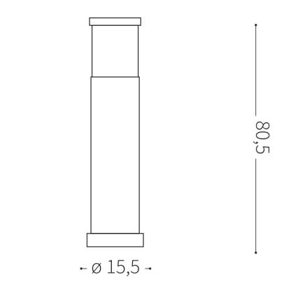 Ideal Lux - Outdoor lamp 1xE27/42W/230V 80 cm IP44 anthracite