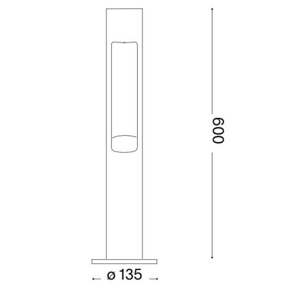 Ideal Lux - Outdoor lamp ACQUA 1xG9/15W/230V 60 cm IP44 anthracite