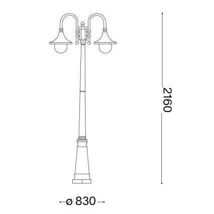 Ideal Lux - Outdoor lamp CIMA 2xE27/52W/230V 216 cm IP43 anthracite
