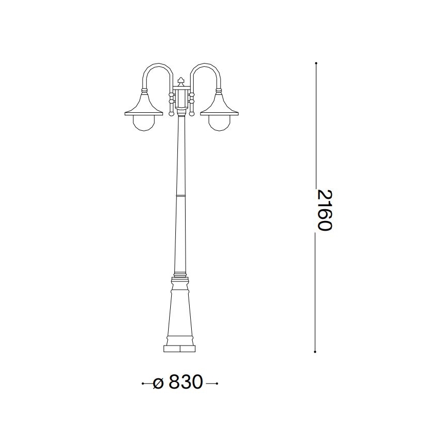 Ideal Lux - Outdoor lamp CIMA 2xE27/52W/230V 216 cm IP43 anthracite