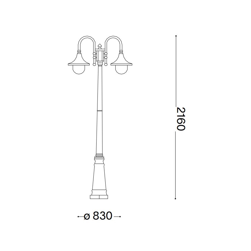 Ideal Lux - Outdoor lamp CIMA 2xE27/52W/230V 216 cm IP43 patina