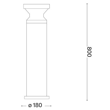 Ideal Lux - Outdoor lamp TORRE 1xE27/15W/230V 80 cm IP65 black