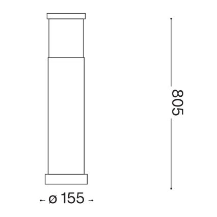 Ideal Lux - Outdoor lamp TRONCO 1xE27/42W/230V 80 cm IP65 brown