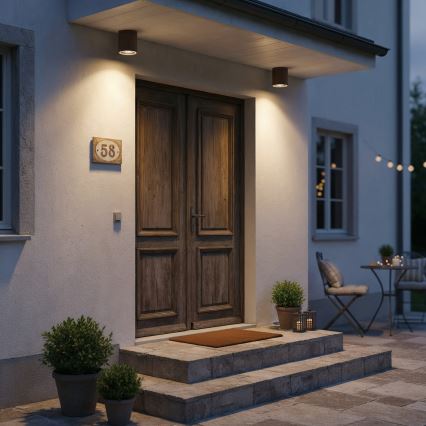 Ideal Lux - Outdoor spotlight GUN 1xGU10/28W/230V Ø 11 cm IP55 brown