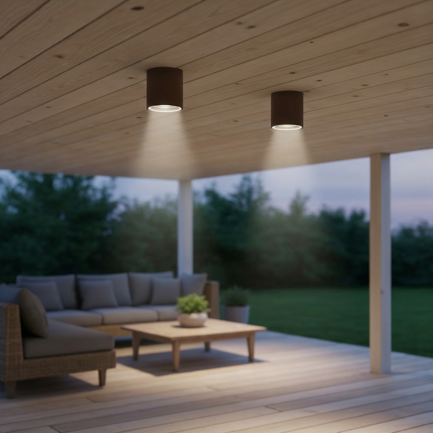 Ideal Lux - Outdoor spotlight GUN 1xGU10/28W/230V Ø 11 cm IP55 brown