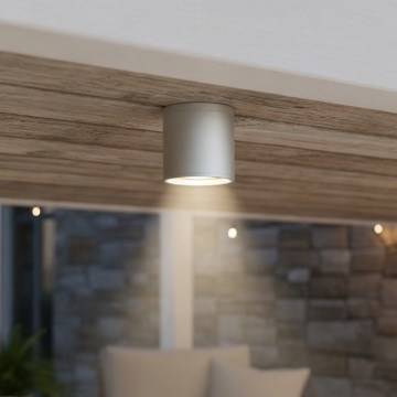 Ideal Lux - Outdoor spotlight GUN 1xGU10/28W/230V Ø 11 cm IP55 grey