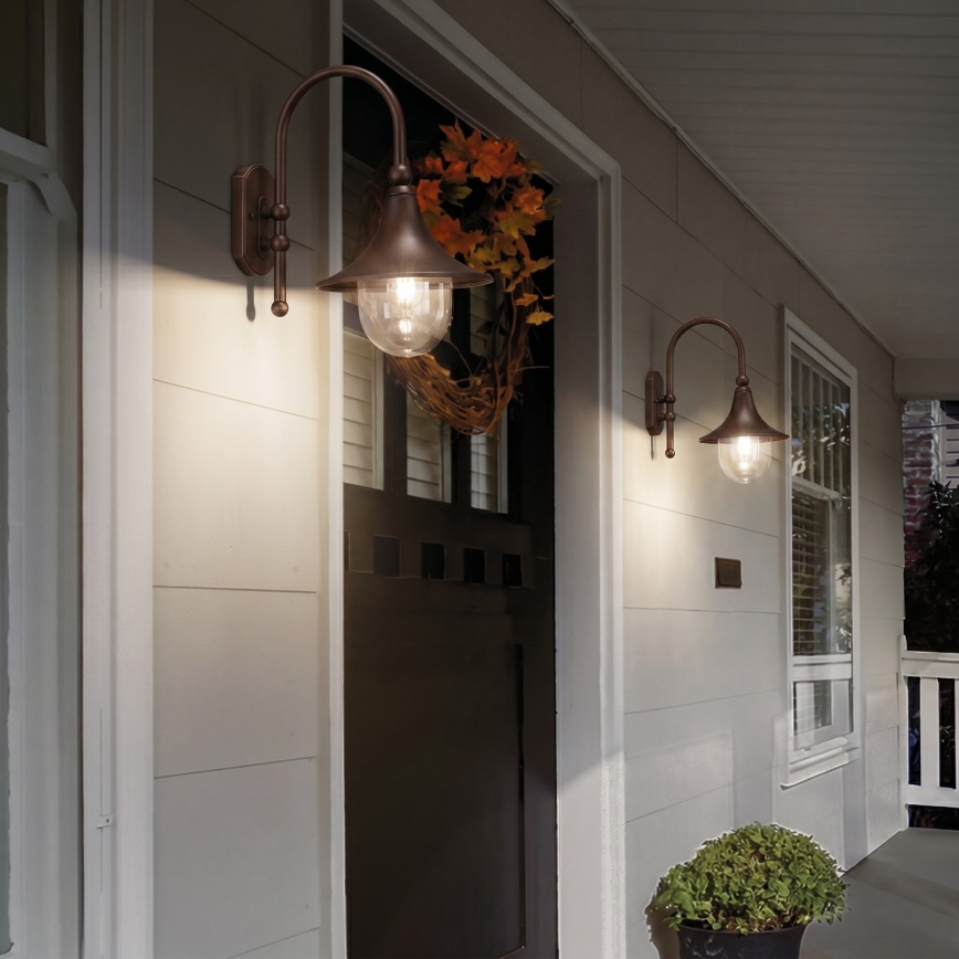 Ideal Lux - Outdoor wall lamp CIMA 1xE27/52W/230V IP43 brown