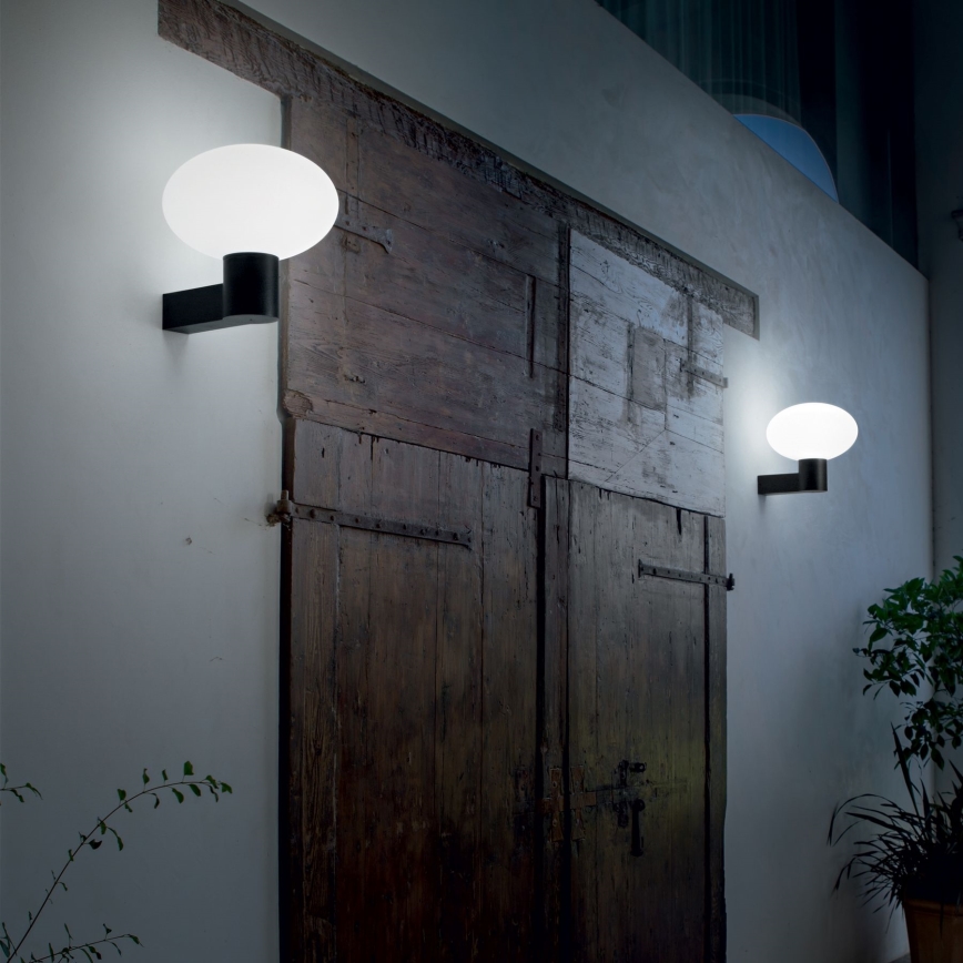 Ideal Lux - Outdoor wall lamp CLIO 1xE27/42W/230V IP44 black