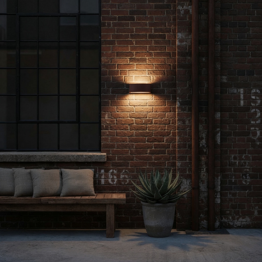 Ideal Lux - Outdoor wall light ANDROMEDA 1xE27/60W/230V IP55 brown