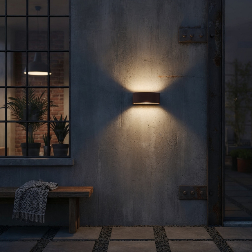 Ideal Lux - Outdoor wall light ANDROMEDA 1xE27/60W/230V IP55 brown