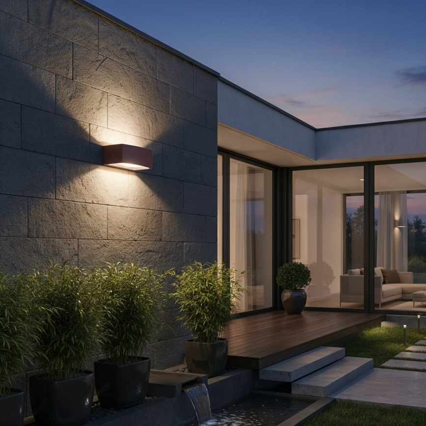 Ideal Lux - Outdoor wall light ANDROMEDA 1xE27/60W/230V IP55 brown