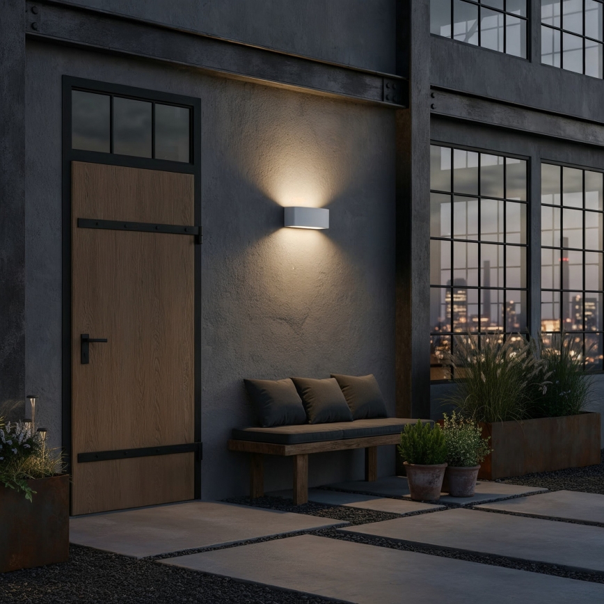 Ideal Lux - Outdoor wall light ANDROMEDA 1xE27/60W/230V IP55 grey