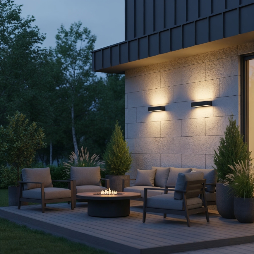 Ideal Lux - Outdoor wall light ANDROMEDA 2xE27/60W/230V IP55 anthracite
