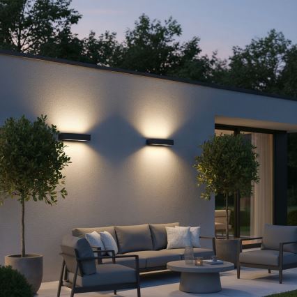 Ideal Lux - Outdoor wall light ANDROMEDA 2xE27/60W/230V IP55 anthracite