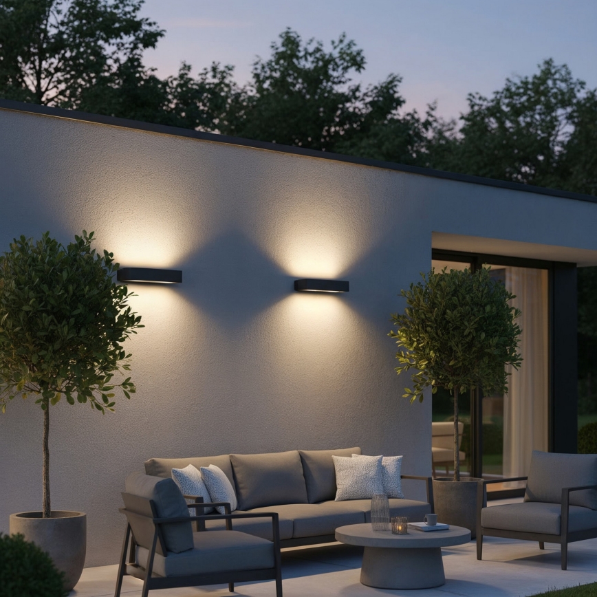 Ideal Lux - Outdoor wall light ANDROMEDA 2xE27/60W/230V IP55 anthracite