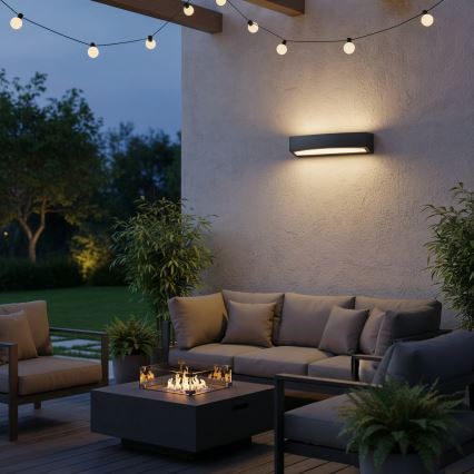 Ideal Lux - Outdoor wall light ANDROMEDA 2xE27/60W/230V IP55 black