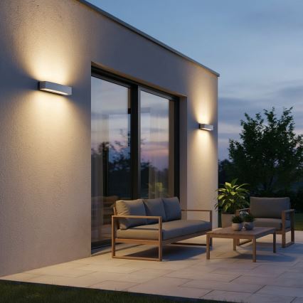 Ideal Lux - Outdoor wall light ANDROMEDA 2xE27/60W/230V IP55 grey