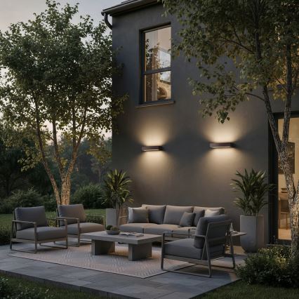 Ideal Lux - Outdoor wall light ANDROMEDA 2xE27/60W/230V IP55 grey