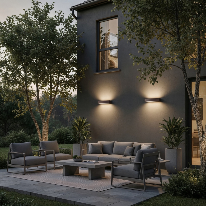 Ideal Lux - Outdoor wall light ANDROMEDA 2xE27/60W/230V IP55 grey
