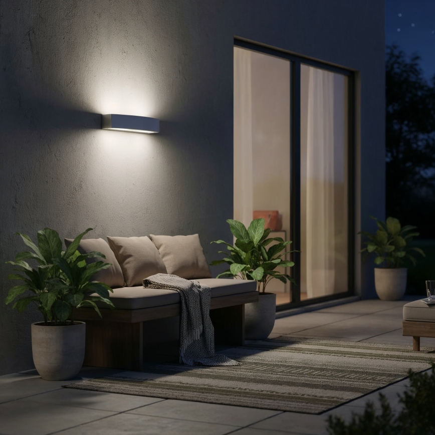 Ideal Lux - Outdoor wall light ANDROMEDA 2xE27/60W/230V IP55 grey