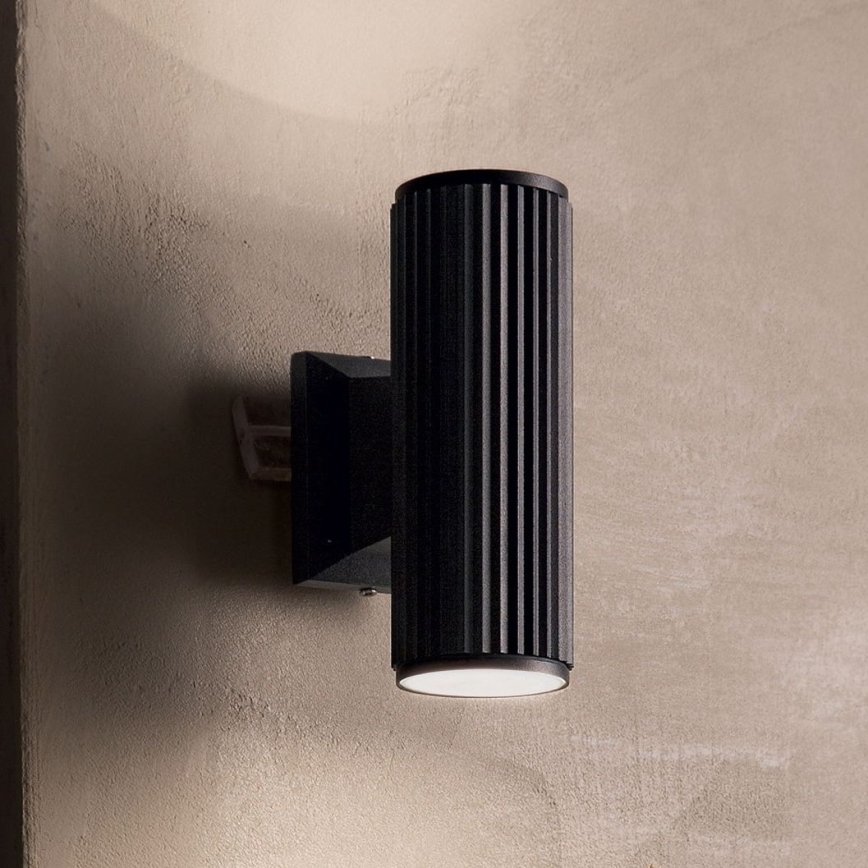 Ideal Lux - Outdoor wall light BASE 2xGU10/28W/230V IP44 black