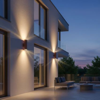 Ideal Lux - Outdoor wall light GUN 1xGU10/35W/230V 21 cm IP44 brown