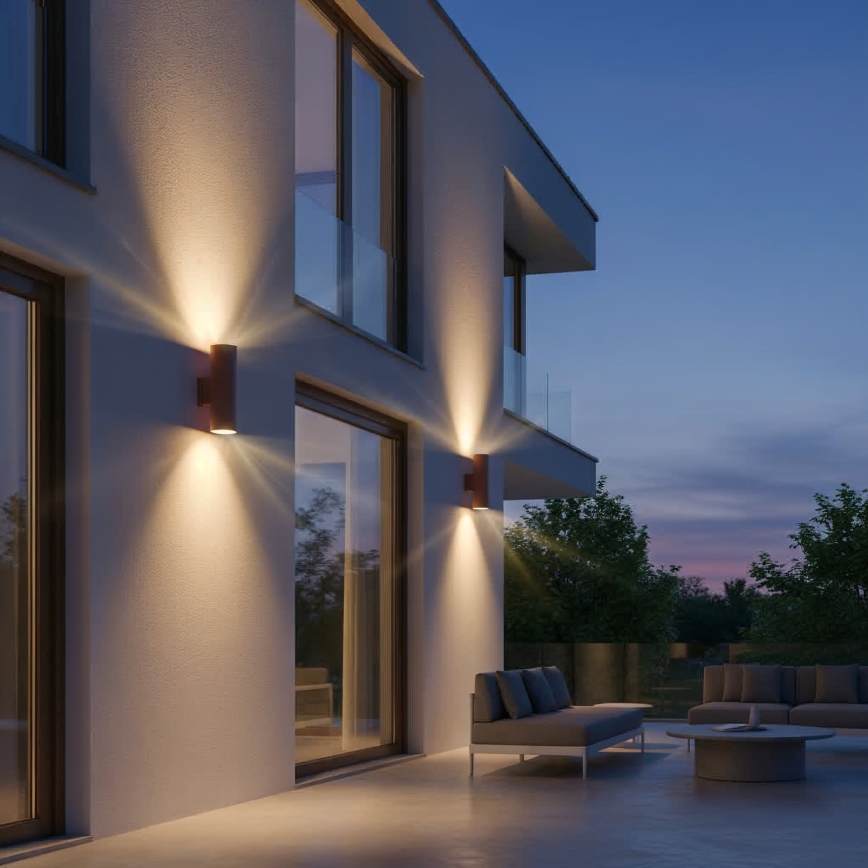 Ideal Lux - Outdoor wall light GUN 1xGU10/35W/230V 21 cm IP44 brown