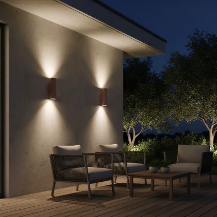 Ideal Lux - Outdoor wall light GUN 1xGU10/35W/230V 21 cm IP44 brown