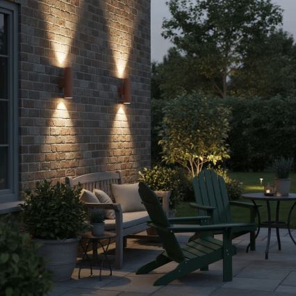 Ideal Lux - Outdoor wall light GUN 1xGU10/35W/230V 21 cm IP44 brown