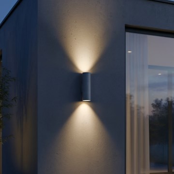 Ideal Lux - Outdoor wall light GUN 1xGU10/35W/230V 21 cm IP44 gray