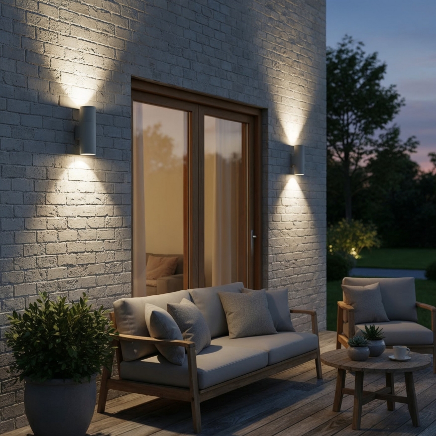 Ideal Lux - Outdoor wall light GUN 1xGU10/35W/230V 21 cm IP44 gray