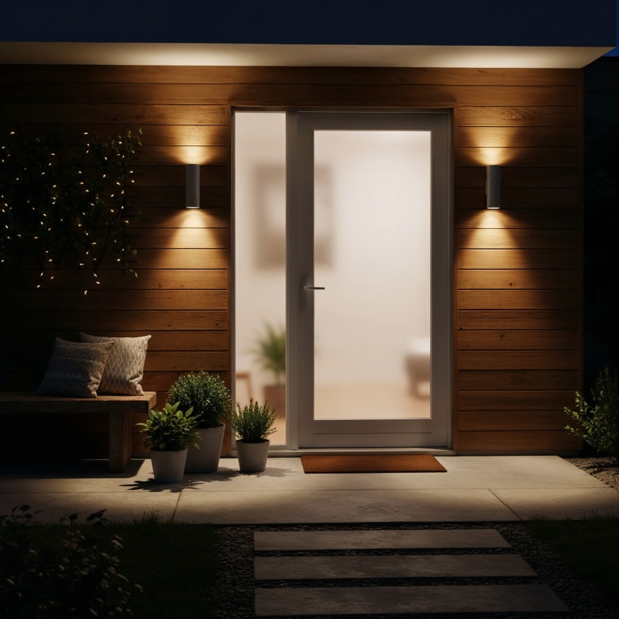 Ideal Lux - Outdoor wall light GUN 1xGU10/35W/230V 21 cm IP44 gray