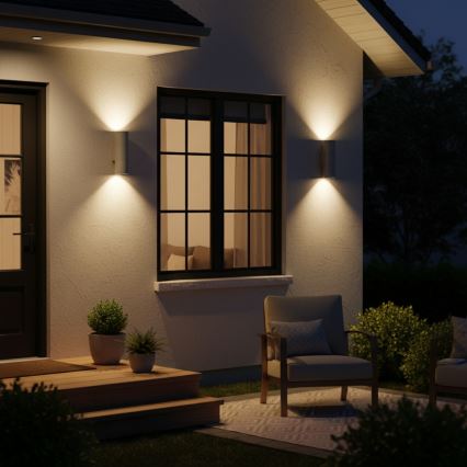 Ideal Lux - Outdoor wall light GUN 1xGU10/35W/230V 21 cm IP44 gray