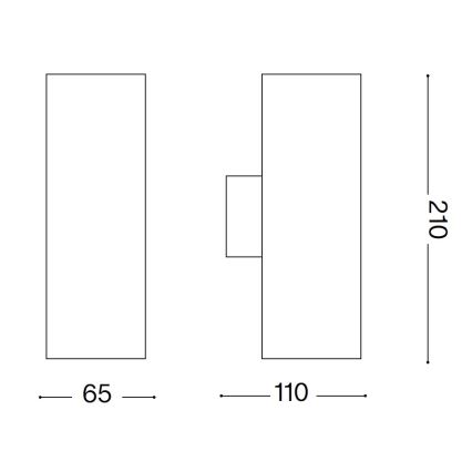 Ideal Lux - Outdoor wall light GUN 1xGU10/35W/230V 21 cm IP44 gray