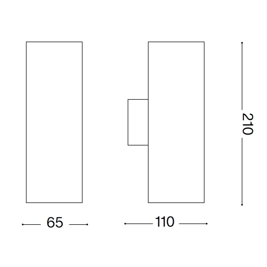 Ideal Lux - Outdoor wall light GUN 1xGU10/35W/230V 21 cm IP44 gray
