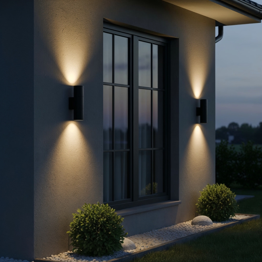 Ideal Lux - Outdoor wall light GUN 2xGU10/35W/230V IP44 anthracite