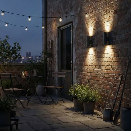 Ideal Lux - Outdoor wall light GUN 2xGU10/35W/230V IP44 anthracite