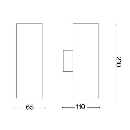 Ideal Lux - Outdoor wall light GUN 2xGU10/35W/230V IP44 anthracite
