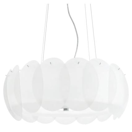 Ideal Lux - OVALINO Cable Pendant 8xE27/60W/230V Ø 55 cm White