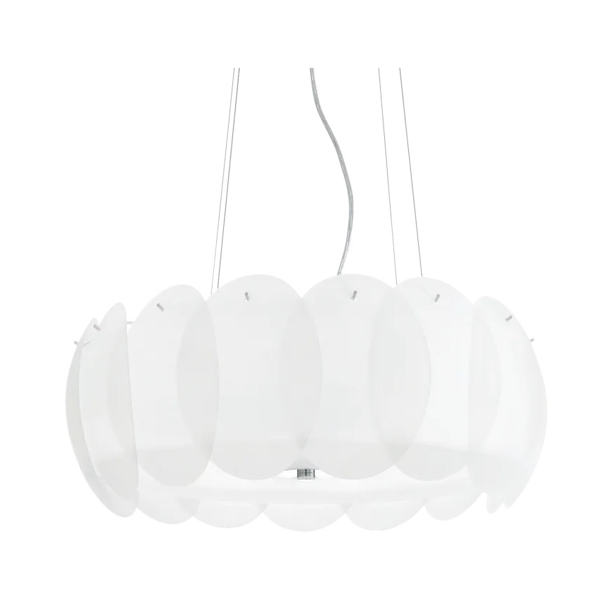 Ideal Lux - OVALINO Cable Pendant 8xE27/60W/230V Ø 55 cm White